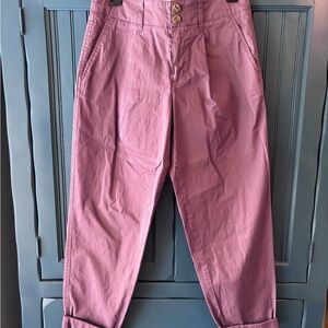 Plum, pleated, baggy pants